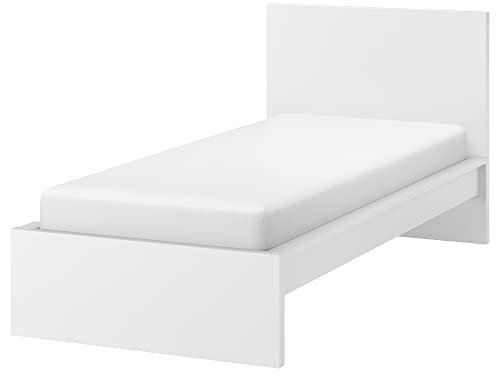 Ikea MALM Bettgestell hoch 90x200 cm weiß / Luröy