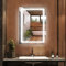 Drumm Miroir de salle de bain LED 50 x 70 cm avec éclairage, miroir avec interrupteur tactile, miroir de coiffeuse fixé au mur (6 500 K blanc froid)