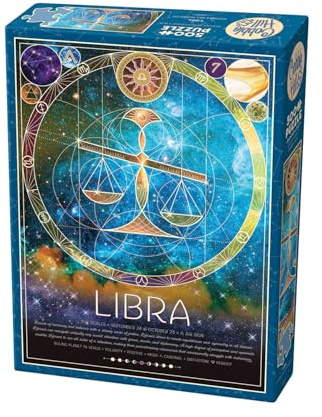 Cobble Hill 3845017 Sternzeichen Waage, Libra, 500 Teile Puzzle inkl. Puzzleposter für Erwachsene und Kinder ab 12 Jahren, Sternzeichenpuzzle, Astrologie