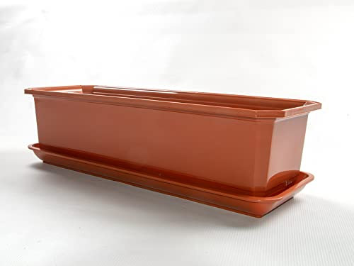 TOP TOOLS 90 cm Blumenkasten Balkonkasten Pflanzkasten. (Terrakota)