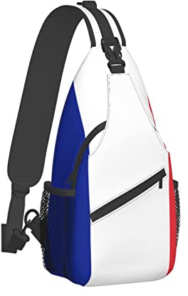 Ahdyr Sling Rucksack Reisen Wandern Tagesrucksack Frankreich Flagge Blau Weiß Rot Seil Umhängetasche