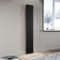 ELEGANT Black Vertical Radiator 1800x294mm Tall Upright Oval Column Double Panel Modern Central Heating