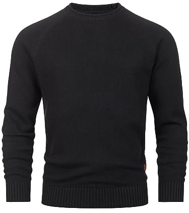 Indicode Herren INMassum Strickpullover Cardigan mit Rundhals-Ausschnitt | Klassischer Feinstrickpullover aus weicher Baumwolle, Strickpullover, Herrenpullover, Freizeitpullover, Pullover für Männer