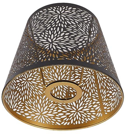 Baumförmiger Lampenschirm, Metall-Lampenschirm, E26, E27, Waldbaum-Stil, Metall-Lampenschirm, Geätztes Hohles Waldmuster, Lampenschirmabdeckung mit Innerem Goldmuster für Tisch,