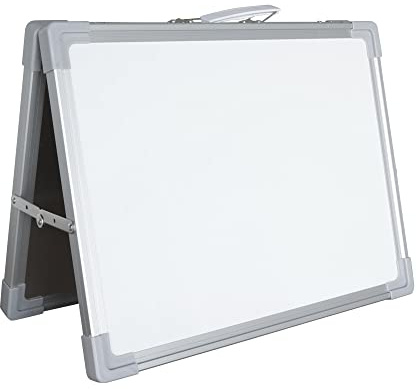 IVOL tragbares magnetisches Whiteboard 30 x 40 cm Grau | beidseitige Magnettafel, mit Tragegriff, mobiles whiteboard magnetisch, für Büro & Schule