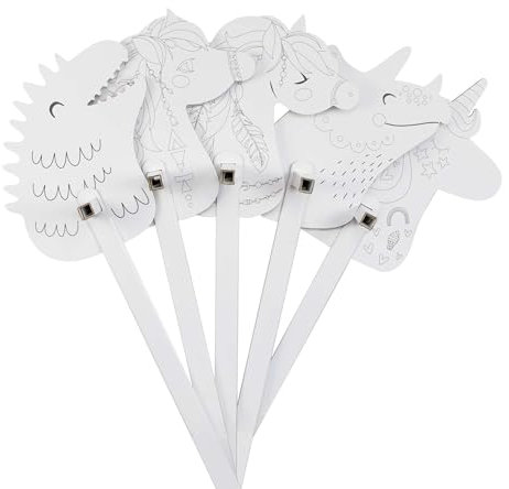 FOLDZILLA Steckenpferde Set aus Pappe 115 x 40 x 25 cm Hobbyhorse Stockpferde zum Ausmalen