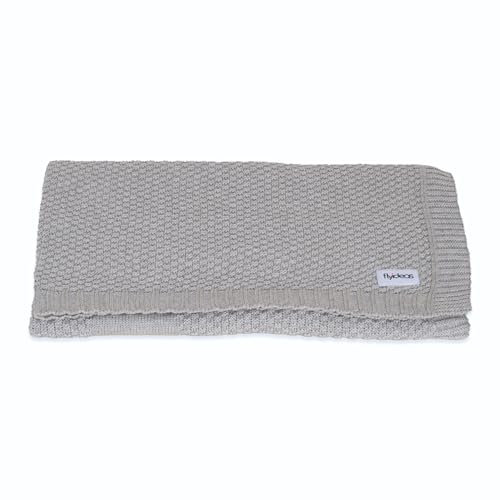FlyIdeas Premium Strick-Babydecke 90x70 cm – Weiche, Atmungsaktive Decke aus 100% Baumwolle – Ideal für Kinderwagen, Pucken und Kuscheln