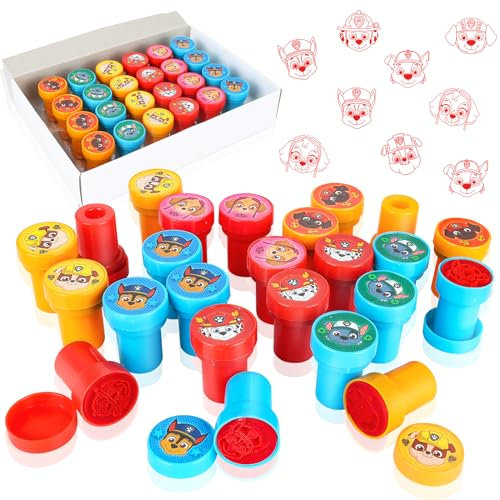 Juego de Sellos para niños, 24 Piezas Patrulla Canina Conjunto de Sellos para Infantil, Sellos de Juguete, Patrulla Canina Regalos de Fiesta para niños