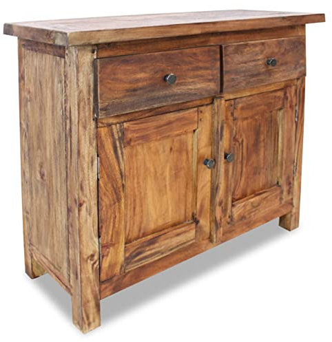 ARKEM Sideboard Altholz Massiv 75 x 30 x 65 cm Schmale Kommode Dresser Komodenschrank