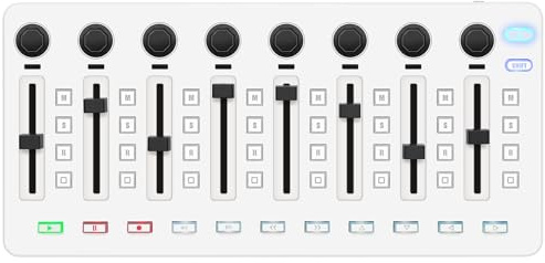 M-WAVE Controller MIDI Wireless Mixer, Controller MIDI USB portatile Bluetooth Mixer con 8 attuatori di controllo assegnabili, 8 manopole, batteria ricaricabile. Integrazione con DAW popolari (mixer