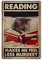 KONFEN Katze Metall Zinn Schild, Katze Lesen Retro Plaqu Poster Wand Kunstdruck Dekoration 8 * 12 Zoll für Home Bar Badezimmer Tür Coffee Shop