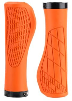 Generic FahrradgriffeFahrradGriffeergonomisch,Single Lock-on Fahrrad Griffe/lenkergriffe,für E-Bike, Trekkingrad, Mountainbike (Color : Orange)