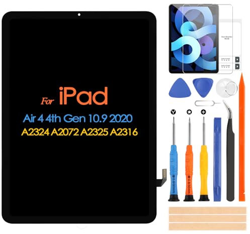 Für iPad Air 4 LCD Bildschirm für iPad Air 4th Gen A2325 A2072 A2316 A2324 2020 Display Digitizer Bildschirm Ersatz Touchscreen Assembly Reparaturteile mit 10,8 Zoll Werkzeugen