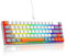 Snpurdiri 60% Percent Gaming Keyboard, Ergonomic Compact RGB Backlit Small Gaming Keyboard for Windows, PC, Laptop (68 Keys, White-Grey-Orange)