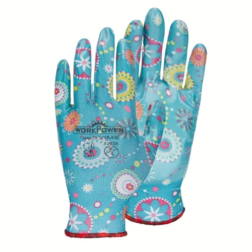 Scheibler Workwear – Gartenhandschuhe Flower – Handschuhe für Gartenarbeit – Arbeitshandschuhe hochelastisch & griffig – verfügbar in den Größen 10 (Bunt)