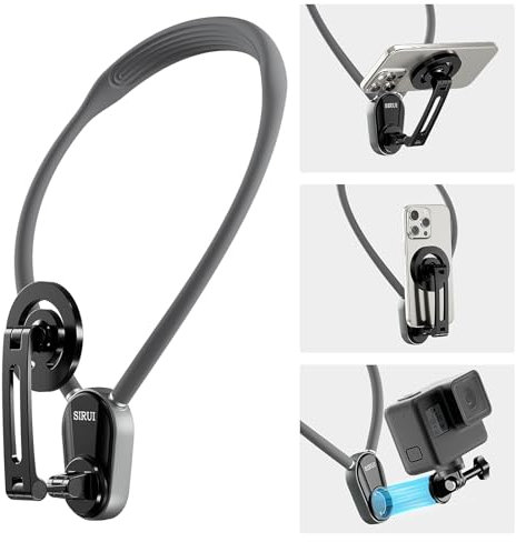 SIRUI Magnetische Halterung Hals für Handys, Nackenhalterung POV Hand frei Halskette Montage Vlog Zubehör für DJI, Insta360 Action Kamera