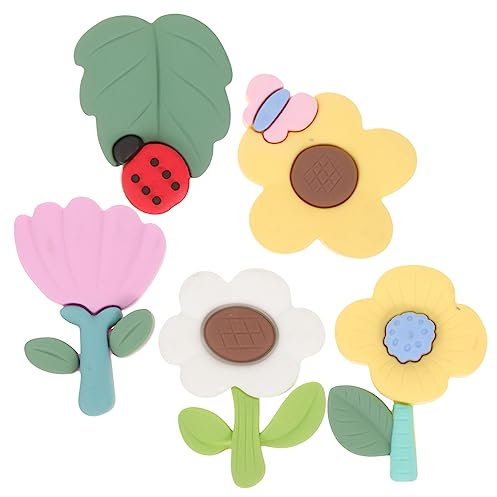 NIYANGLE Cute Cartoon Flower Fridge Magnets 3d Soft Rubber Magnets for Kitchen Office and Home Decorative