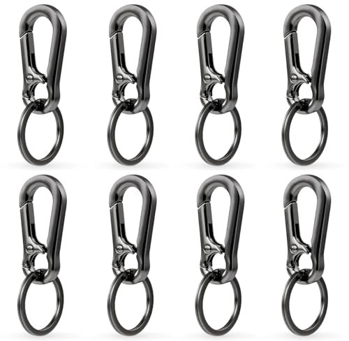 Mousqueton Porte-clé Amovible en Métal avec Boucle de Lanière pour Clés de Voiture, Sacs à Dos