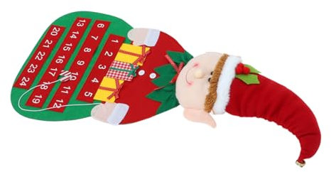Operitacx Hängender Filz Weihnachtskalender Adventskalender Mit Taschen Oder Ornamenten Zum Zählen Der Tage Bis Weihnachten Wandkalender Türkalender Dekorativer Filzkalender Für Festliche De