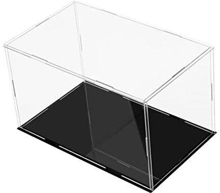 Generisch Acryl-Vitrine mit schwarzem Boden, 25 x 25 x 50 cm, transparente Acryl-Box