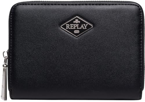 Replay Damen Portemonnaie Klein, Black 0098 (Schwarz), Einheitsgröße
