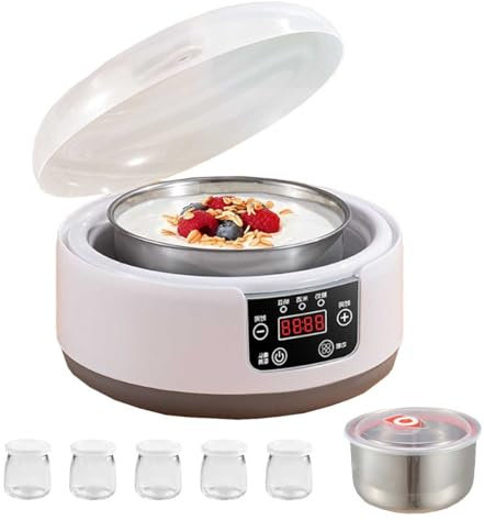 Yaourtière 36 heures,Machine à Probiotic Yaourt électrique en Acier Inoxydable avec Minuterie,éCran LED Multi-Fonctions,Yaourt pour Une Préparation Rapide et Facile