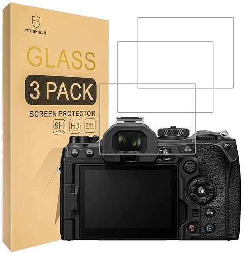 Mr.Shield Screen Protector compatible with Olympus OM SYSTEM OM-1 Mark II/OM-1 [Tempered Glass] [3-PACK] [Japan Glass with 9H Hardness]