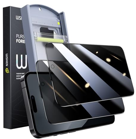 WSKEN for iPhone 17/iPhone 16 Pro Privacy Screen Protector - [Auto Dust-Elimination] Anti Spy Full Coverage 9H Tempered Glass, Anti-Glare&Anti Fingerprint, Anti Reflection,Bubble Free,Anti Scratch