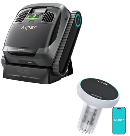 AIPER Scuba X1 Robot Piscine et HydroComm Pure, avec App et Connectivité sous-Marine en Temps Réel, Aspirateur Piscine avec WavePath 3.0 et Navigation Intelligente