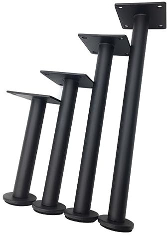 Lot de 4 pieds de table réglables en alliage d'aluminium noir de 45 cm – Pieds d'armoire de cuisine, table basse et table de chevet pour la maison et le bureau