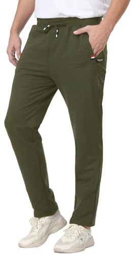 JustSun Jogginghose Herren Baumwolle Trainingshose Freizeithose mit Reißverschlusstaschen