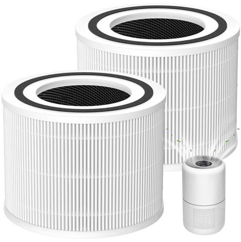 2 Stück Core 300S Ersatzfilter für LEVOIT Core 300/ Core 300S Luftreiniger | 3-in-1 Core 300 HEPA & Aktivkohlefilter, Weiß, 3-Stufige Filtration, Teilenummer Core 300-RF-Filter