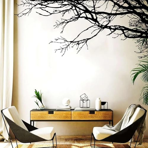 HGFHGD Schwarzes Wandbild große Äste Wandaufkleber Wohnzimmer Kinderzimmer Naturwald Äste Wald Schlafzimmer Dekoration