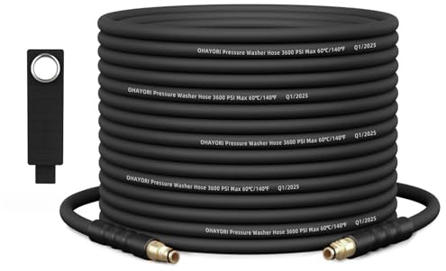 OHAYORI 10M Pressure Washer Hose for Karcher K2 K3 K4 K5 K6 K7, High Wear-Resistance Flexible Replacement Extension Hose, 220Bar Quick Connect Click Plug Pressure Washer Accessories for Car Wash