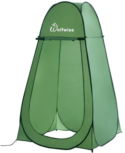 WolfWise Tente de Douche Pop Up Toilette Cabinet de Changement Camping Abri de Plein Air Vestiaire Extérieure Intérieure Portable, Largeur 40 (100 cm), Hauteur 75 (190 cm), Vert