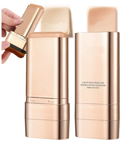 Dual-Ended Concealer Foundation Stick, Korean 2 in 1 Dual-Ended Long-Lasting Concealer Foundation Stick with Brush, Full Coverage Matte Finish for Face Makeup (#02 Natural)