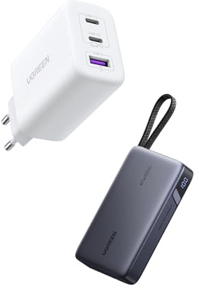 UGREEN 65W Chargeur avec 67W Power Bank 20000mAh Câble USB C Intégré