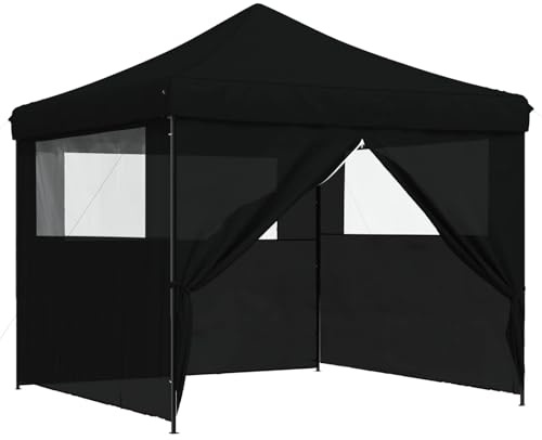 vidaXL Party-Zelt Schwarz 292 x 292 x 315 cm Oxford-Stoff, Garten und Terrasse, modernes Partyzelt, Außen-Pavillon, tragbarer Sonnenschutz, Hochzeitsunterstand