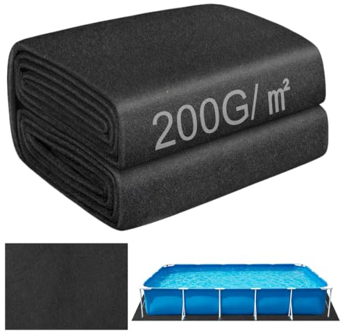 FUDUOXIAO Tapiz Suelo Piscina 400 cm x 300 cm Base de Piscina Cuadrada Fieltro Absorbente Agua Plegable Revestimiento de Piscina para Jacuzzis Hinchables y Piscinas