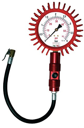 Manometro made in Italy verifica pressione gomme pneumatici professionale TVR - Diametro quadrante 63mm ROSSO