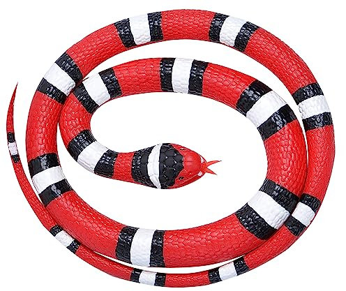 Wild Republic 19329 20773 Gummischlange Scharlachnatter 117 cm, 46, Rot/Ausflug, Einfarbig (Getaway Solids)