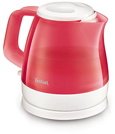 Tefal Glass Vision KO152E - Hervidor de 0.8 l color rojo con visión 360º y resistencia oculta para un calentamiento más rápido con filtro anti-impurezas e interruptor on-off