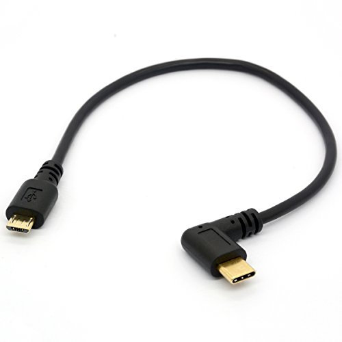 OpenII Câble USB de Type C vers Micro USB, Adaptateur convertisseur de 90 degrés USB-C mâle vers Micro B mâle (Uniquement pour Le Chargement) (90° Type C – Micro)