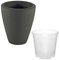 happy nature Set2 Keramik Orchideentopf Rhodos Orchideen anthrazit H 17 cm + Kulturtopf