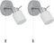 firstchoicelighting Pair of Modern Chrome IP44 Bathroom Wall Light with Pull Cord Switch Zone 2 3