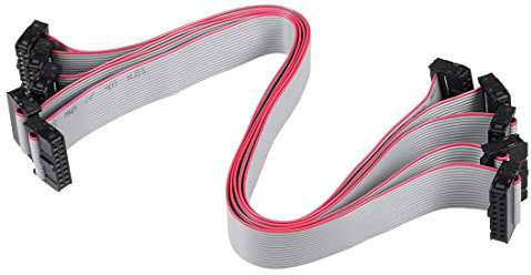 sourcing map IDC 16 Pins Connector Flat Ribbon Cable Female Connector Length 30cm 2.54mm Pitch,5pcs