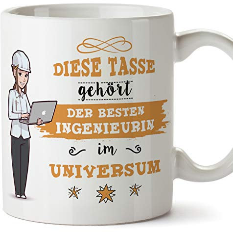 (Tazza in Tedesco) Tazza Mug/Mug dell'ingegnere Tazza da caffè Bella e Divertente - Questa Tazza appartiene al miglior Ingegnere Femminile dell'universo - Ceramica da 350 ml