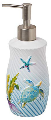 SKL Home Watercolor Ocean Bath Towel, Earthenware, multicoloured, Lotion Dispenser