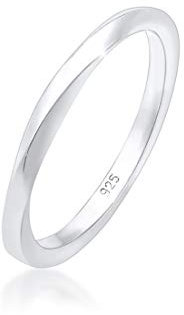 Elli Ring Damen Gedreht Klassisch in 925 Sterling Silber, 52mm