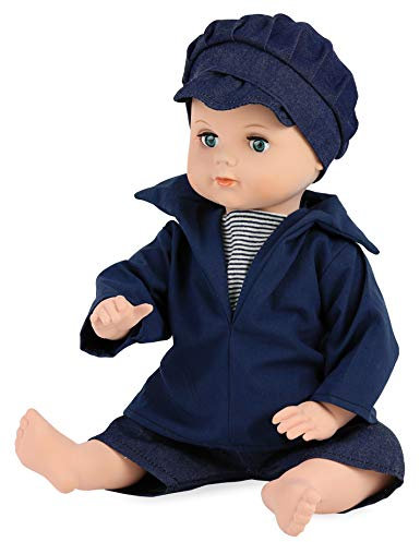 Petitcollin 204041 Petit Marineblau Badende kleine Colin, 40 cm, Blaue Augen, Einfarbig, beige, 3 Jahre